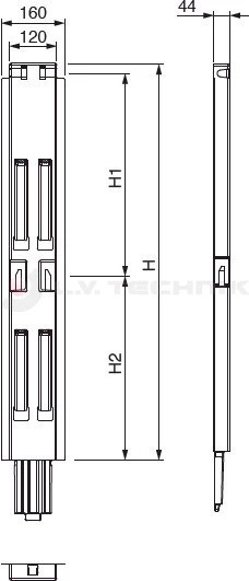 Tipper pillar 1000 wedge 30mm middle