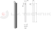 Pillar end profile for tipper 30x800mm