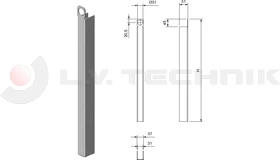 Pillar end profile for tipper 30x800mm