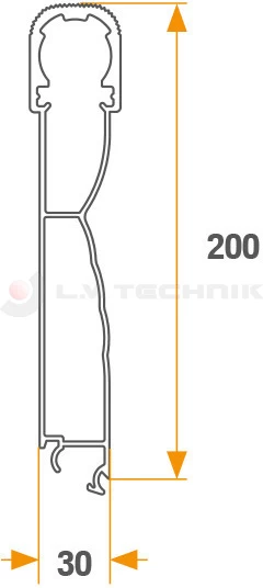 Alu 200 felső M30R 30mm BILLENCS elox vágott