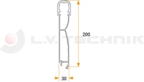 Aluprofile 200mm upper M30R