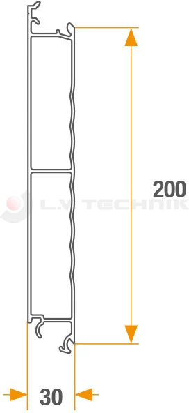 Aluprofile 200mm middle M30R
