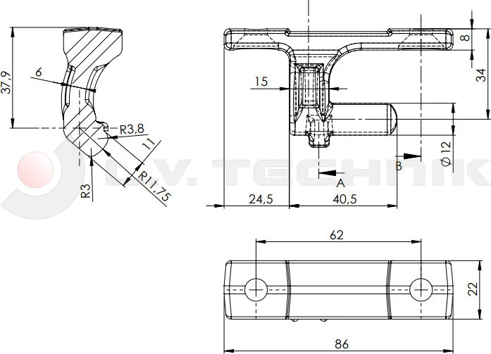 Hinge set 85mm