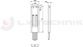 Tipper pillar 600 wedge 30mm middle