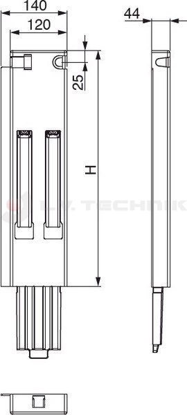 Tipper pillar 600 wedge 30mm rear left