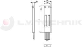 Tipper pillar 600 wedge 30mm rear right