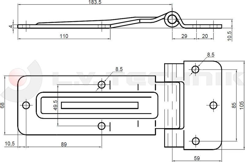 Door hinge inox