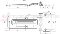 Zsanér ajtóhoz INOX szögletes komplett