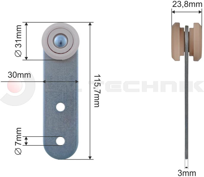 Görgő 31mm szimpla