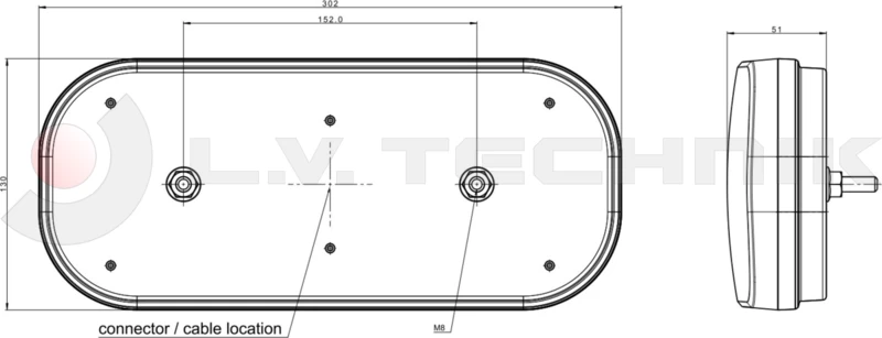 LED rear lamp 6 functions with plate number light left