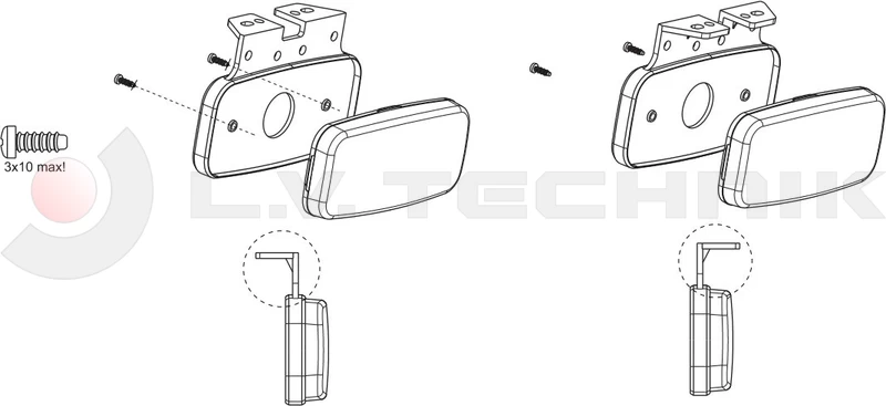 LED clearance lamp yellow 3 functional