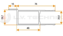 Pinned lock 400mm with ledge right