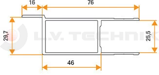 Pinned lock 400mm with ledge left