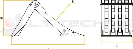 Kerékkitámasztó ék F53 összecsukható fém betéttel 463x198x228mm