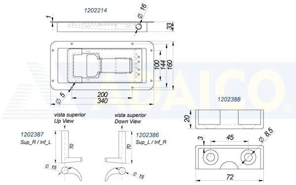 Lock for tube 16mm inox