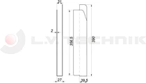 Ponyvaléctartó foglalat 390mm hegeszthető jobb