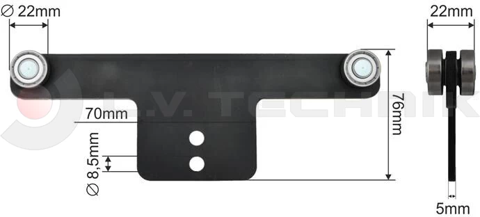 Görgős konzol 22mm KÖGEL