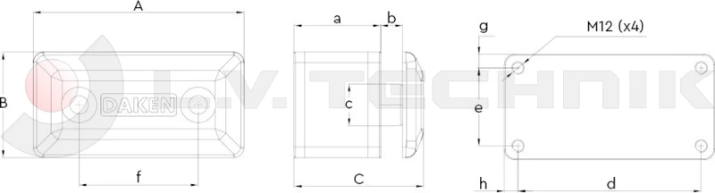 Ütköző rugós műa-fém 200x100x123 4 furatos