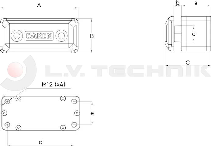 Ütköző rugós fém 180x80x160 4 furatos