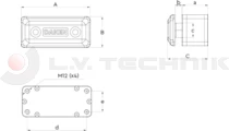 Ütköző rugós fém 180x80x160 4 furatos