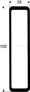 Alu profile 100x25 6600mm