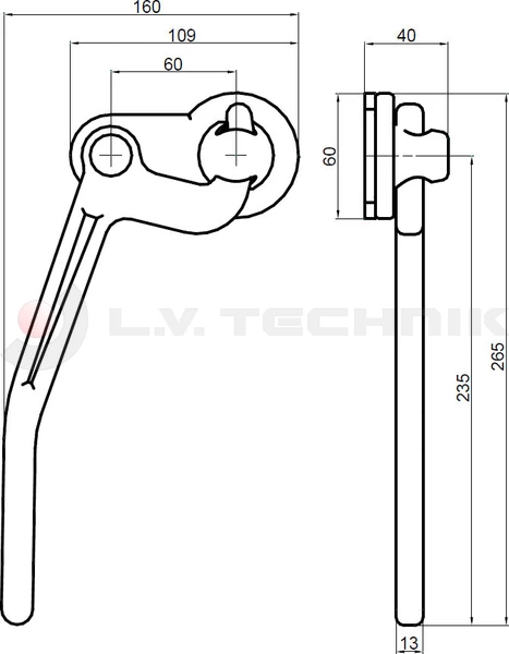 Side panel lock with keeper left
