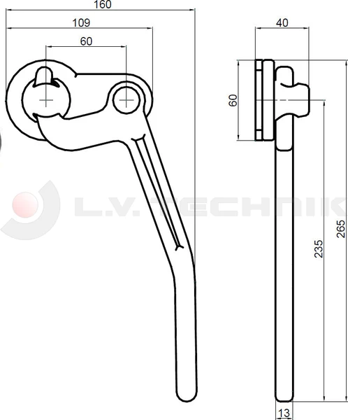 Side panel lock with keeper right