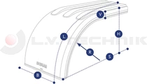 Plastic Half Tandem Mudguard 67x1340x17