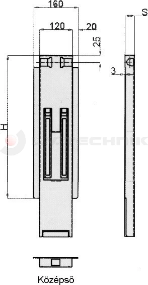 Tipper pillar 800 25mm middle