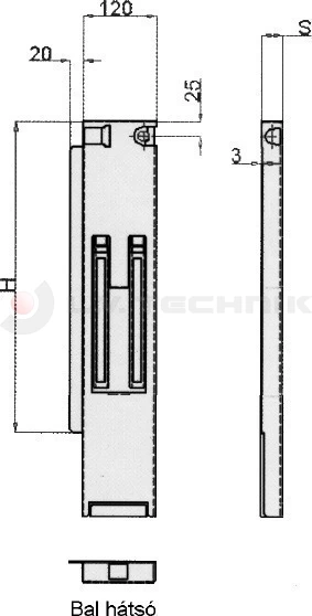 Tipper pillar 800 25mm rear right