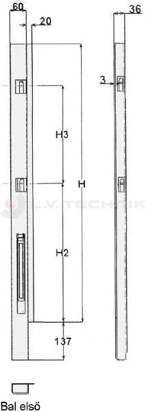 Pillar 1000 25mm front left