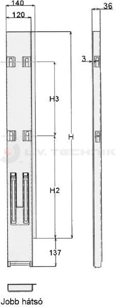 Pillar 1000 25mm rear right