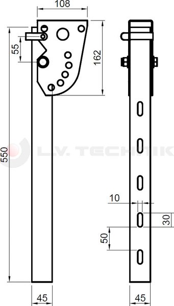 Lateral holder 550mm