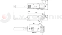 Curtain tensioner squared left