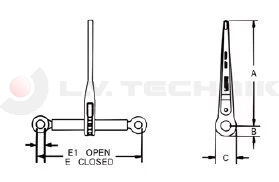 GYA - Racsni horgokkal 8mm lánchoz LC40kN