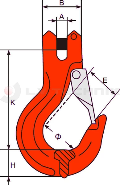 GYA - Horog láncszemhez 10mm lánchoz LC63kN