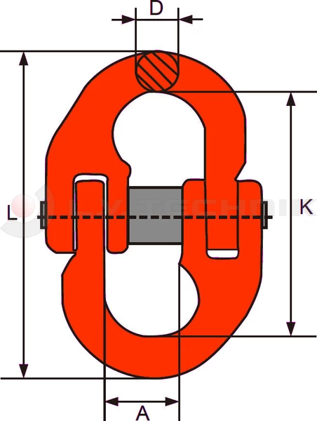 GYA - Összekötő szem 8mm lánchoz LC40kN