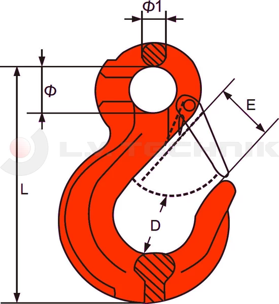 GYA - Horog összekötőhöz 10mm lánchoz LC63kN