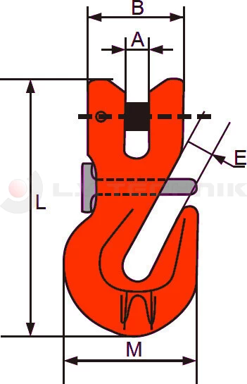 G80 clavis grab hook 8mm with cotter pin