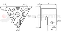 Mudguard support tube bracket 42mm