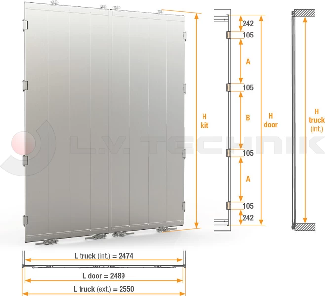 Aluminium door 2800-2900mm