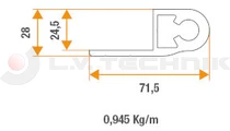 Aluminium hinge kit 2900-3000mm