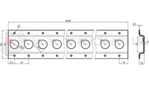 Horizontal lashing rail track