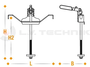 Pótkeréktartóhoz kerékrögzítő excenteres 255mm