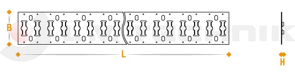 Horizontal lashing rail track 2964mm zp