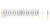 Horizontal lashing rail track 2964mm zp