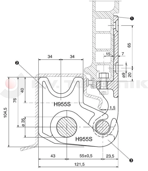 Billencs zsanér H955 zsanércsap RAPID