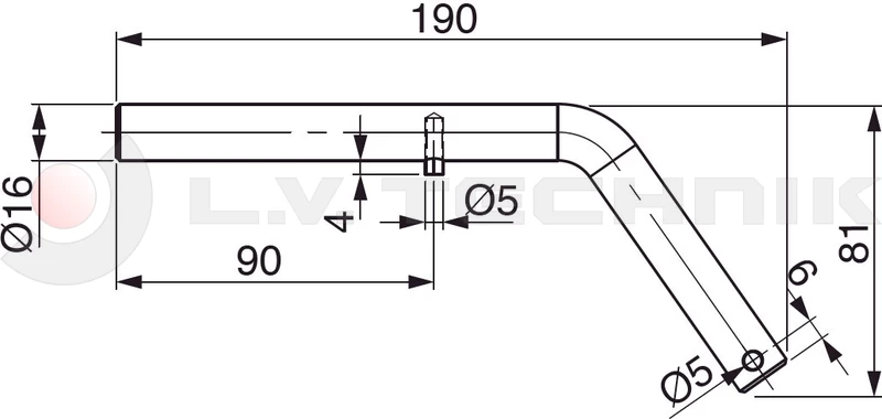 Tipper ball 60mm horizontal pin 16