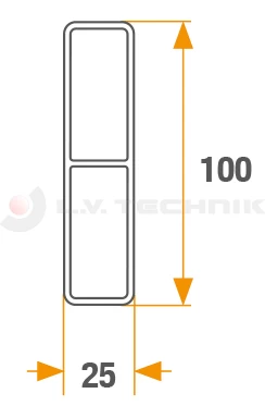 Alu profile 100x25 3300mm reinforced