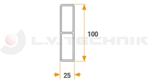 Alu ponyva profil 100x25 3300mm ERŐSÍTETT